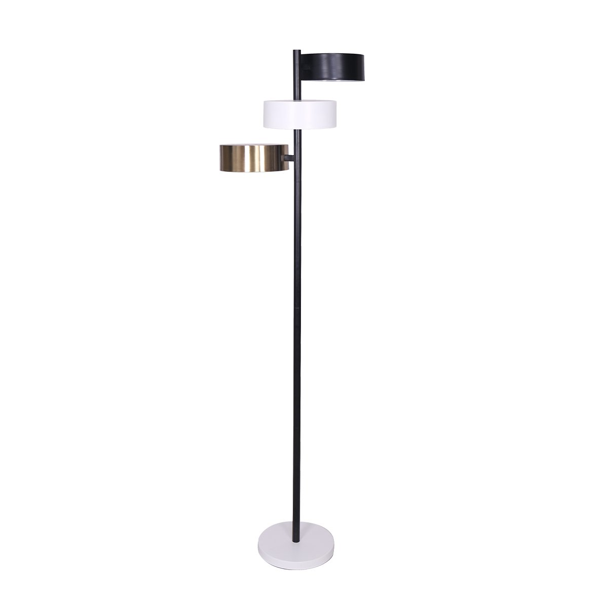 Sarantino Industrial Metal Floor Lamp 3-Light Tree Standing Lamp with 3 Swirl Shades for Living Room Office Desk