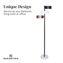 Sarantino Industrial Metal Floor Lamp 3-Light Tree Standing Lamp with 3 Swirl Shades for Living Room Office Desk