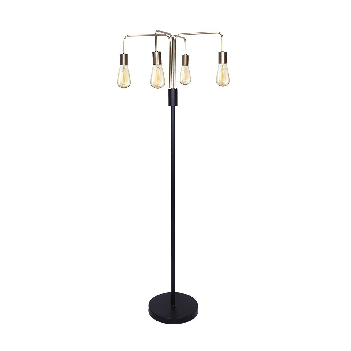 Sarantino 4-Light Industrial Floor Lamp 160cm Modern Vintage Metal Standing Light LED Living Room Bedroom E27