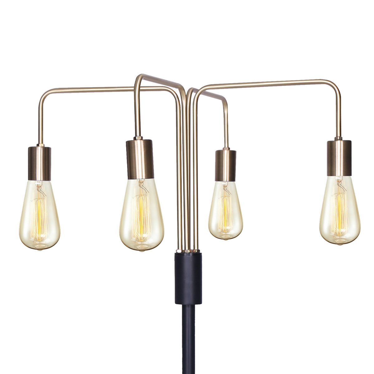Sarantino 4-Light Industrial Floor Lamp 160cm Modern Vintage Metal Standing Light LED Living Room Bedroom E27