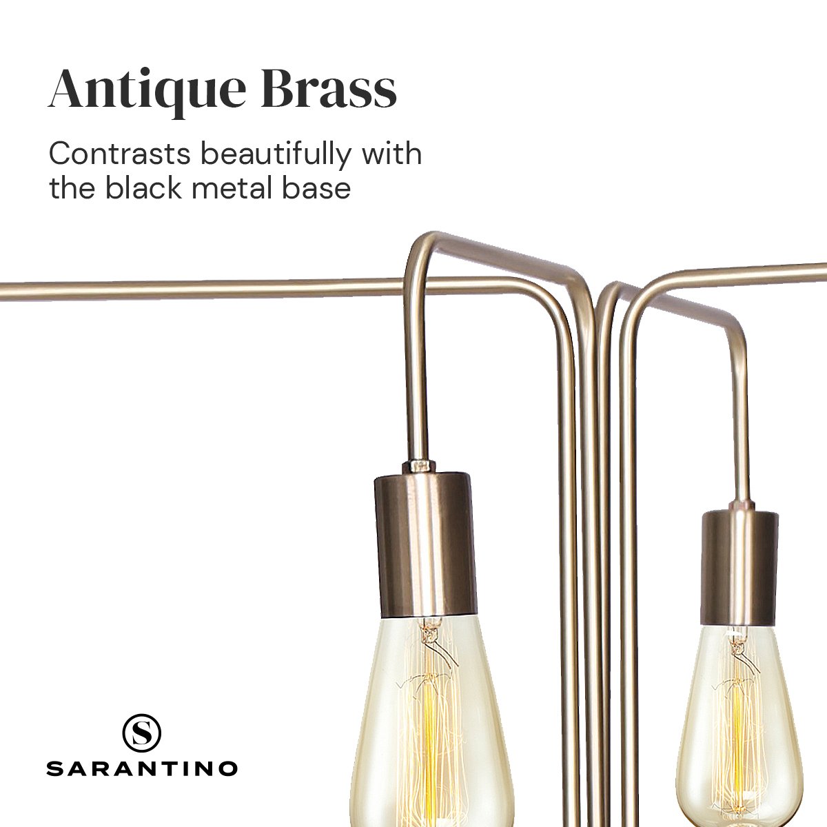 Sarantino 4-Light Industrial Floor Lamp 160cm Modern Vintage Metal Standing Light LED Living Room Bedroom E27