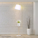 Sarantino Brushed Brass Floor Lamp with Built-in Metal End Table Marble Base Foot Switch Standing Light