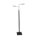Sarantino Dual LED Floor Lamp Adjustable Black Metal & Brushed Gold Twin Reading Task Standing Light for Home Office