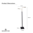 Sarantino Dual LED Floor Lamp Adjustable Black Metal & Brushed Gold Twin Reading Task Standing Light for Home Office