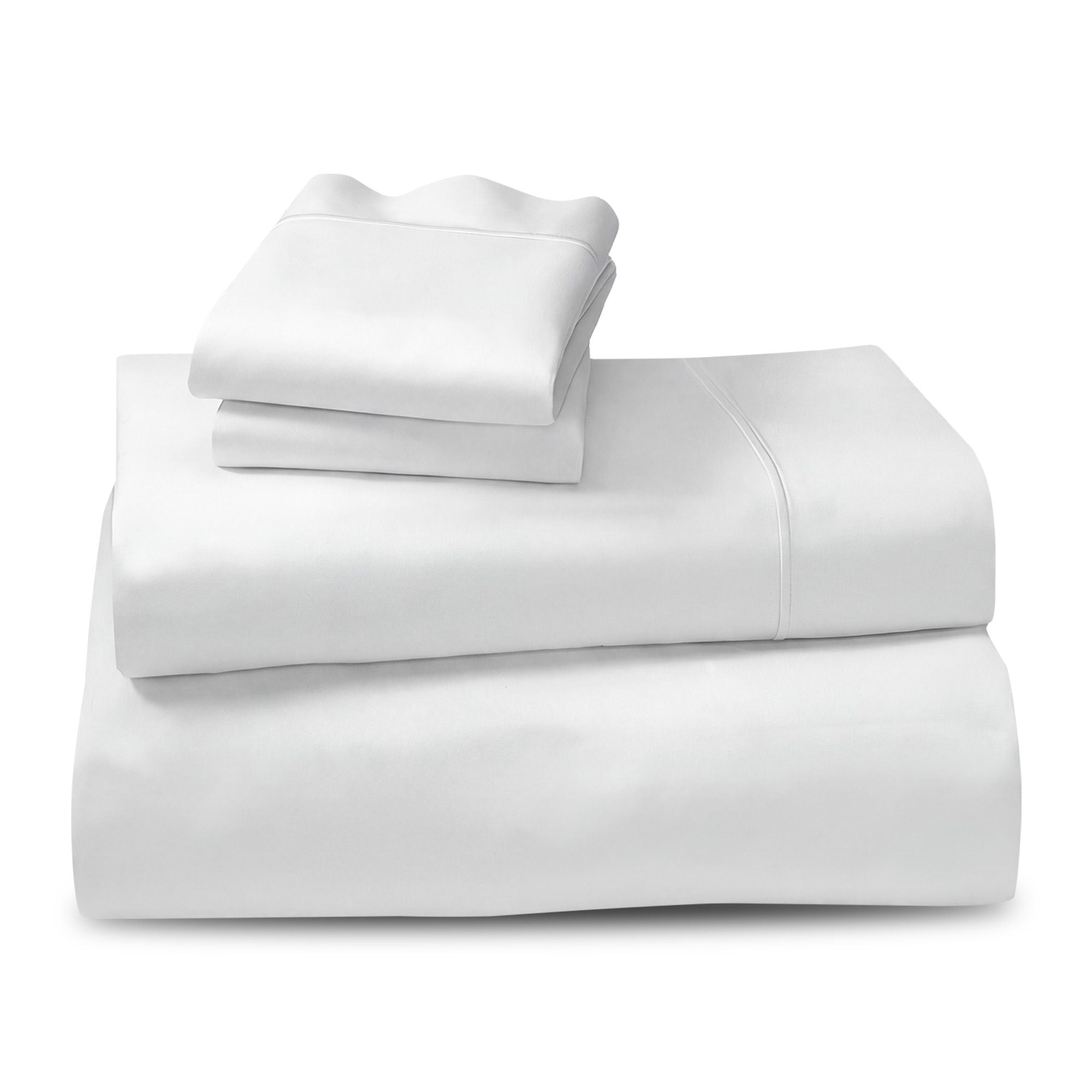 Laura Hill 750 Thread Count Pure Cotton Queen Bed Sheet Set 4 Piece Gift Pack - White