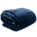 Laura Hill 600gsm Faux Mink Blanket Queen Size Double-sided Throw Rug Large Super Luxurious Soft - Blue