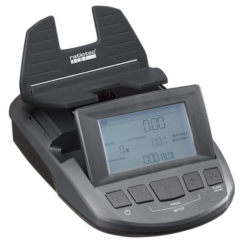 Ratiotec Digital Coin Note Money Counter Currency Scales Australian Notes Portable - Made In Germany
