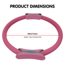 Powertrain 40cm Pilates Ring Magic Fitness Circle Dual Grip Handles for Yoga Core Thigh Workout Resistance - Pink