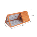 Little Buddies 98cm Wooden Triangle Rabbit Hutch Outdoor Guinea Pig Cage Small Animal Pet Enclosure with Run