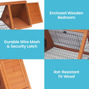 Little Buddies 98cm Wooden Triangle Rabbit Hutch Outdoor Guinea Pig Cage Small Animal Pet Enclosure with Run