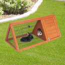 Little Buddies 98cm Wooden Triangle Rabbit Hutch Outdoor Guinea Pig Cage Small Animal Pet Enclosure with Run