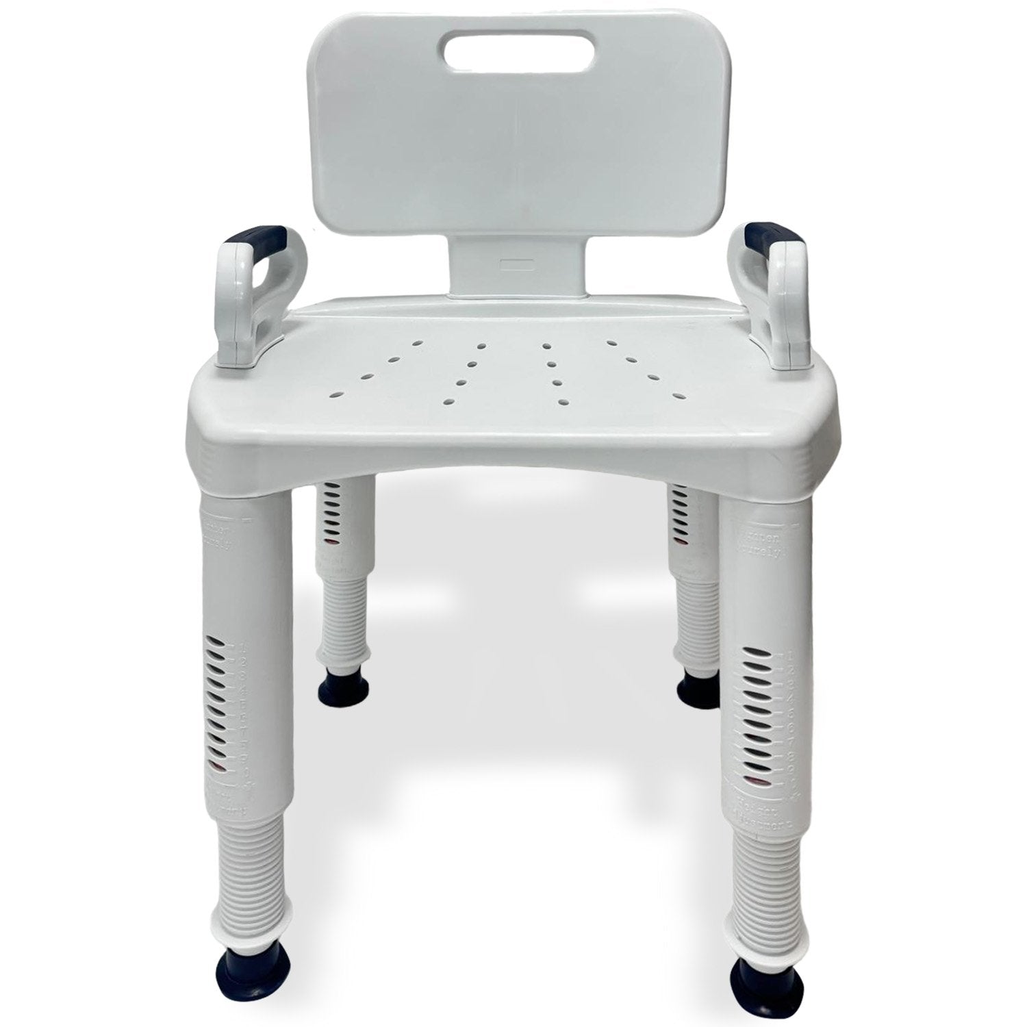 Orthonica Adjustable Shower Chair with Armrests Non-Slip Bath Seat Stool for Seniors Elderly Heavy Duty 158kg Capacity
