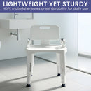 Orthonica Adjustable Shower Chair with Armrests Non-Slip Bath Seat Stool for Seniors Elderly Heavy Duty 158kg Capacity