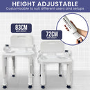 Orthonica Adjustable Shower Chair with Armrests Non-Slip Bath Seat Stool for Seniors Elderly Heavy Duty 158kg Capacity