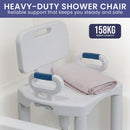 Orthonica Adjustable Shower Chair with Armrests Non-Slip Bath Seat Stool for Seniors Elderly Heavy Duty 158kg Capacity