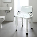 Orthonica Adjustable Shower Chair with Armrests Non-Slip Bath Seat Stool for Seniors Elderly Heavy Duty 158kg Capacity