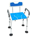 Orthonica Height-Adjustable Aluminium Commode Shower Chair with Armrests Backrest Armrests Soft Stool Seat Aid