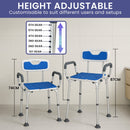 Orthonica Height-Adjustable Aluminium Commode Shower Chair with Armrests Backrest Armrests Soft Stool Seat Aid