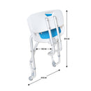 Orthonica Compact & Foldable Commode Shower Chair w/Height Adjustable Aluminium Frame Non Slip Feet HDPE Seat & Backrest