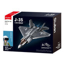 Sluban B1186 Model Kit 1:44 J35 Carrier Fighter Chinese Stealth Jet Plane Modern PLAAF Building Blocks DIY Set Toy
