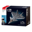 Sluban B1187 Model Kit 1:44 J20 Mighty Dragon Chinese Stealth Fighter Jet Plane Modern PLAAF Building Block DIY Set Toy