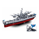 Sluban B1291 Model Kit 1:350 USS Missouri BB63 Mighty Mo Battleship Warship WWII Navy Vessel Boat Blocks DIY Set Toy