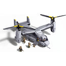 Sluban B1537 Model Kit 1:44 MV-22 Osprey Tiltrotor Helicopter Plane Military Air Force Building Blocks DIY Set Toy