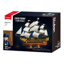 Sluban B1552 Model Kit 1:200 HMS Victory Sailing Battleship Warship Navy Vessel Boat Military DIY Construction Set Toy