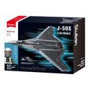 Sluban B1587 Model Kit 1:44 J50 Stealth Fighter Jet Plane - Military Air Force Building Blocks DIY Set Toy