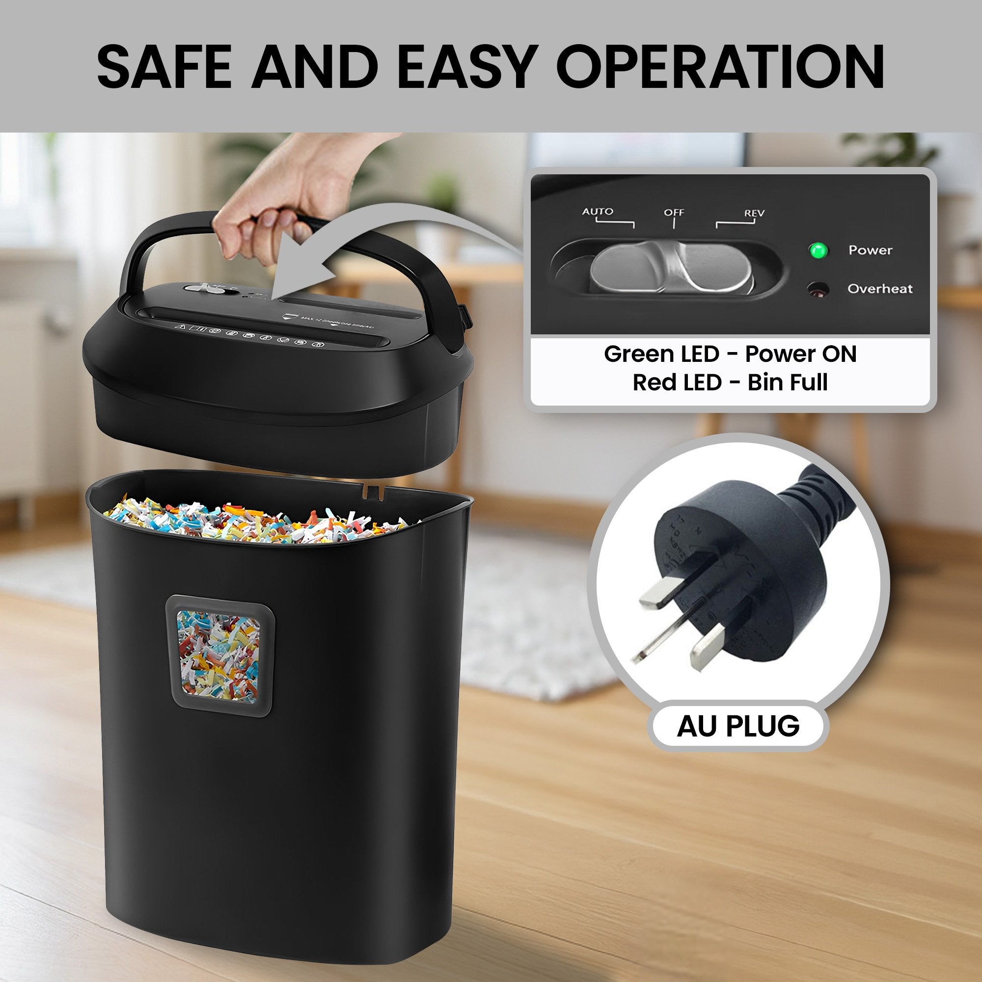 Centurion 25L 12-Sheet Paper Shredder Electric Cross-Cut Home & Office Cutter