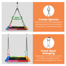 Kahuna Heavy Duty 60 Inch Rectangular Tree Swing With Adjustable 180cm Lifting Ropes Foam Padded Tubes And Full Accessory Kit For Backyard Family Use