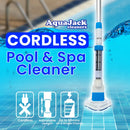 Aquajack Cordless Rechargeable Spa and Pool Vacuum Cleaner with Telescopic Pole & 2 Heads - 60 Min Runtime