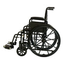 Orthonica 24 Inch Foldable Wheelchair Heavy Duty Steel Frame Manual Mobility & Disability Aid with Brakes Black
