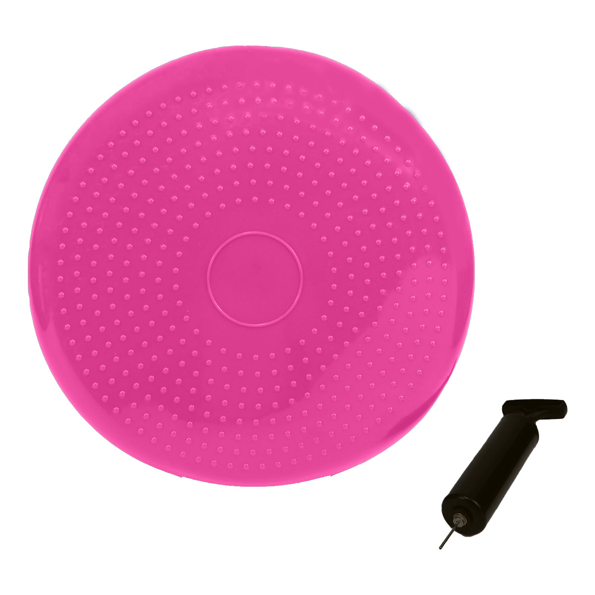 Powertrain 34.5cm Inflatable Stability Disc Balance Wobble Cushion Pink - Sensory Core Trainer for Yoga Pilates Rehab