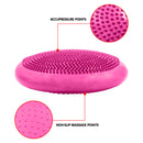 Powertrain 34.5cm Inflatable Stability Disc Balance Wobble Cushion Pink - Sensory Core Trainer for Yoga Pilates Rehab