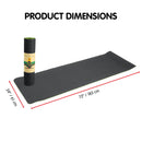 Powertrain 8mm Thick TPE Yoga Mat Non-Slip Home Gym Fitness Exercise Pilates Workout Mat with Carry Strap - Black Green