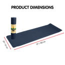 Powertrain 6mm Non-Slip TPE Yoga Mat Double Layer Exercise Pilates Fitness Workout Mat with Carry Strap - Dark Blue