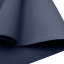 Powertrain 6mm Non-Slip TPE Yoga Mat Double Layer Exercise Pilates Fitness Workout Mat with Carry Strap - Dark Blue
