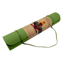 Powertrain 6mm Non-Slip TPE Yoga Mat Double Layer Exercise Pilates Fitness Workout Mat with Carry Strap - Green