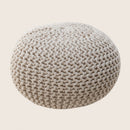 Braided Ottoman Pouffe Footstool Hand Knitted (Natural)