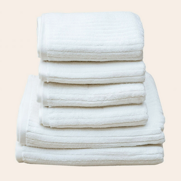 White Stripe Organic Soft 6 pcs Towel Set