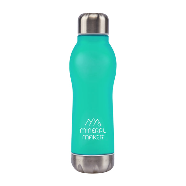 Mineral Maker MORBIDO Alkaline Filter Water Bottle + a Mineral Stone Pouch GREEN