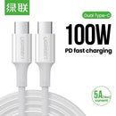 UGREEN 60552 USB-C 2.0 to TYPE-C Male to Male Data Cable 5A 2M White