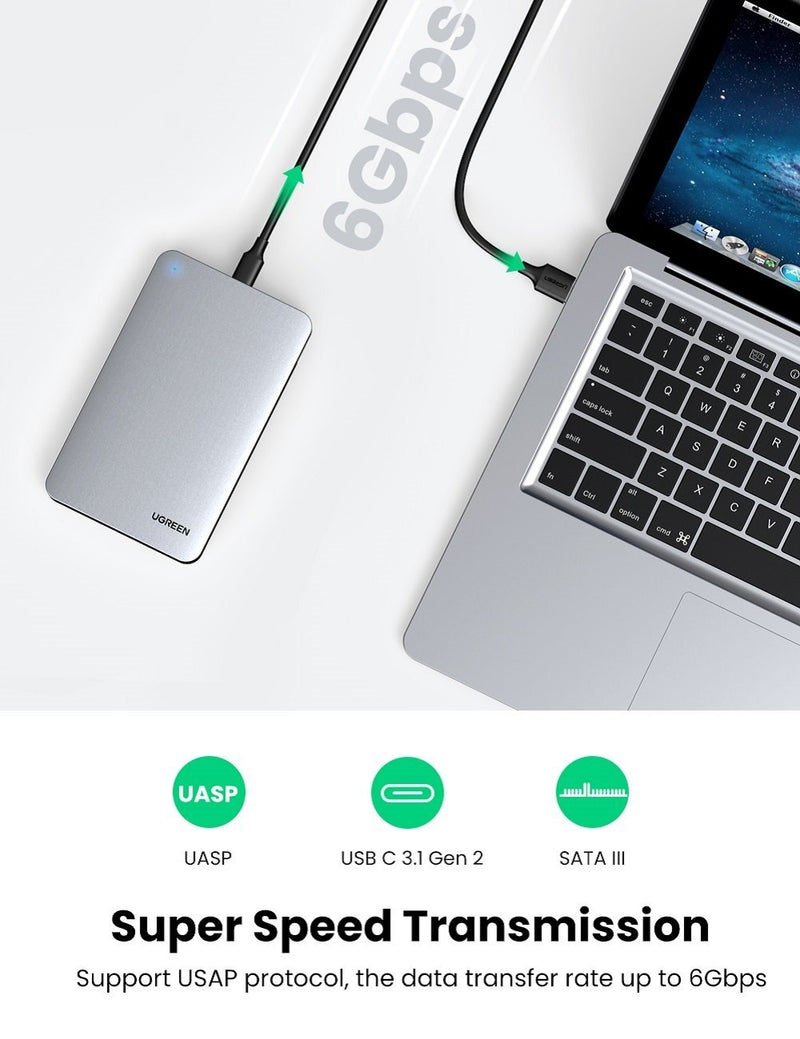 UGREEN 70498 USB C 2.5" Hard Drive Enclosure