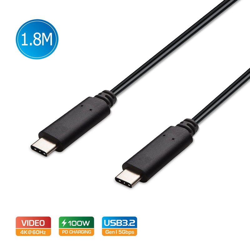 Simplecom CA519 USB-C to USB-C Cable USB 3.2 Gen1 5A 100W PD 4K@60Hz 1.8M