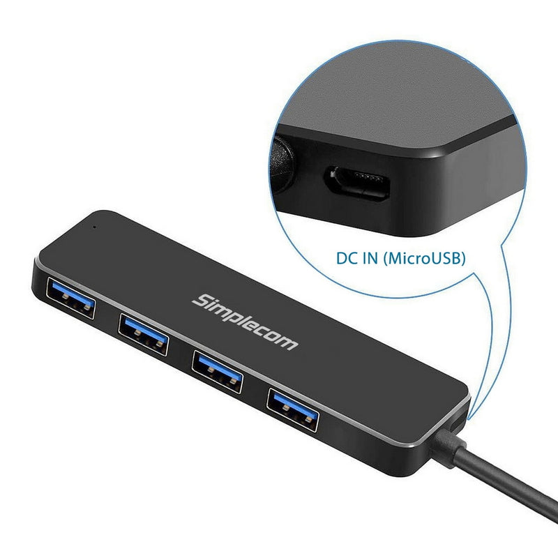 Simplecom CH342 USB 3.0 (USB 3.2 Gen 1) SuperSpeed 4 Port Hub for PC Laptop