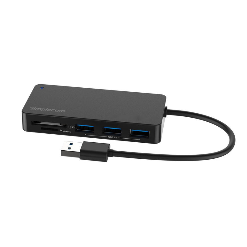 Simplecom CH368 3 Port USB 3.0 Hub with Dual Slot SD MicroSD Card Reader