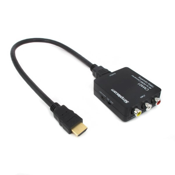 Simplecom CM401 Composite AV CVBS 3RCA to HDMI Video Converter 1080p Upscaling