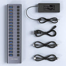 ACASIS HS-716MG USB 3.2 Gen2 10Gbps 12V/8A 16 Port USB-A + On/Off Switch with AC Power Adapter for PC & Laptop