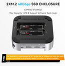ACASIS M001PRO 14-in-1 Mac Mini Docking Station USB4 40Gbps Dock Dual 4K60Hz DP NVMe SSD x 2, USB-A x 3, DP x 2, PD/SD/TF Built for High-Performance Workstations